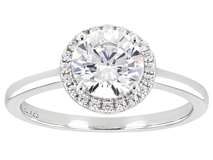 White Cubic Zirconia Rhodium Over Sterling Silver Ring 2.56ctw