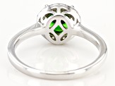 Green And White Cubic Zirconia Rhodium Over Sterling Silver Ring 2.22ctw