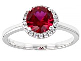 Lab Created Ruby And White Cubic Zirconia Rhodium Over Sterling Silver Ring 1.80ctw