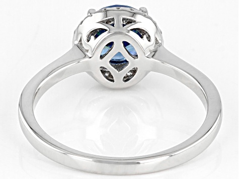 Blue And White Cubic Zirconia Rhodium Over Sterling Silver Ring 2.40ctw