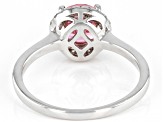 Pink And White Cubic Zirconia Rhodium Over Sterling Silver Ring 2.59ctw