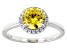 Yellow And White Cubic Zirconia Rhodium Over Sterling Silver Ring 2.48ctw