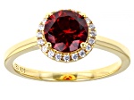 Red And White Cubic Zirconia 18k Yellow Gold Over Silver Ring 2.25ctw