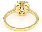 Light Blue And White Cubic Zirconia 18k Yellow Gold Over Sterling Silver Ring 2.29ctw