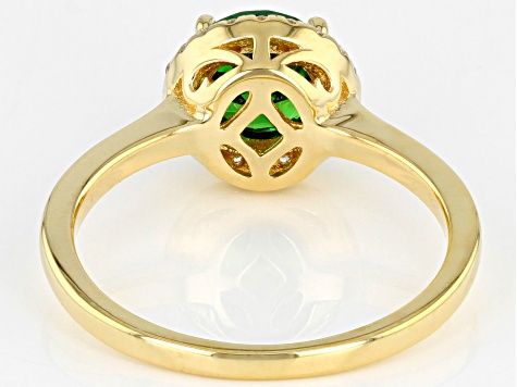 Green And White Cubic Zirconia 18k Yellow Gold Over Sterling Silver Ring 2.21ctw