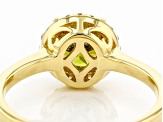 Green And White Cubic Zirconia 18k Yellow Gold Over Sterling Silver Ring 2.64ctw