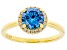 Blue And White Cubic Zirconia 18k Yellow Gold Over Sterling Silver Ring 2.40ctw