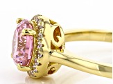 Pink And White Cubic Zirconia 18k Yellow Gold Over Sterling Silver Ring 2.59ctw