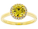 Yellow And White Cubic Zirconia 18k Yellow Gold Over Sterling Silver Ring 2.48ctw