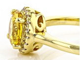 Yellow And White Cubic Zirconia 18k Yellow Gold Over Sterling Silver Ring 2.48ctw