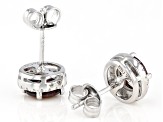 Red And White Cubic Zirconia Rhodium Over Sterling Silver Earrings 2.80ctw