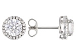 White Cubic Zirconia Rhodium Over Sterling Silver Earrings 2.80ctw
