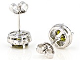 Green And White Cubic Zirconia Rhodium Over Sterling Silver Earrings 2.80ctw