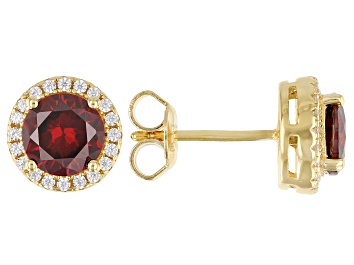 Picture of Red And White Cubic Zirconia 18k Yellow Gold Over Sterling Silver Ring 2.80ctw