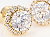 White Cubic Zirconia 18k Yellow Gold Over Sterling Silver Earrings 2.80ctw