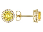 White Cubic Zirconia 18k Yellow Gold Over Sterling Silver
