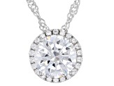 White Cubic Zirconia Rhodium Over Sterling Silver Pendant With Chain 3.73ctw