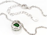 Green And White Cubic Zirconia Rhodium Over Sterling Silver Pendant With Chain 3.31ctw