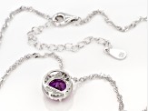 Lab Color Change Sapphire And White Cubic Zirconia Rhodium Over Silver Pendant With Chain 2.54ctw