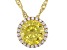 Yellow And White Cubic Zirconia 18k Yellow Gold Over Sterling Silver Pendant With Chain 3.72ctw