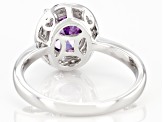 Purple And White Cubic Zirconia Rhodium Over Sterling Silver Ring 3.22ctw