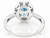 Light Blue And White Diamond Simulants Rhodium Over Sterling Silver Ring 3.00ctw