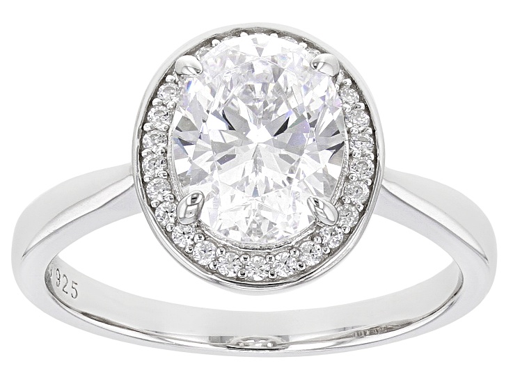 White Diamond Simulant Rhodium Over Sterling Silver Ring 3.63ctw