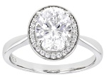 White Diamond Simulant Rhodium Over Sterling Silver Ring 3.63ctw
