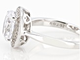 White Diamond Simulant Rhodium Over Sterling Silver Ring 3.63ctw