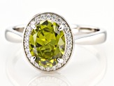 Green And White Cubic Zirconia Rhodium Over Sterling Silver Ring 3.25ctw