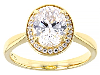 Picture of White Cubic Zirconia 18k Yellow Gold Over Sterling Silver Ring 3.63ctw