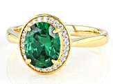 Green And White Cubic Zirconia 18k Yellow Gold Over Sterling Silver Ring 3.07ctw