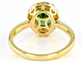 Green And White Cubic Zirconia 18k Yellow Gold Over Sterling Silver Ring 3.07ctw