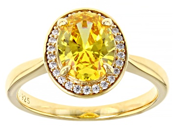 Picture of Yellow And White Cubic Zirconia 18k Yellow Gold Over Sterling Silver Ring 3.27ctw