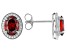 Red And White Cubic Zirconia Rhodium Over Sterling Silver Earrings 4.23ctw