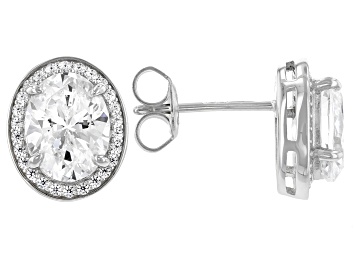 Picture of White Cubic Zirconia Rhodium Over Sterling Silver Earrings 4.78ctw