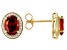 Red And White Cubic Zirconia 18k Yellow Gold Over Silver Earrings 4.23ctw