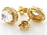White Cubic Zirconia 18k Yellow Gold Over Sterling Silver Earrings 4.78ctw
