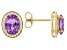 Purple Lab Created Color Change Sapphire & White Cubic Zirconia 18k Yellow Gold Over Sterling Silver