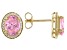 Pink And White Cubic Zirconia 18k Yellow Gold Over Sterling Silver Earrings 4.15ctw