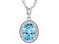 Light Blue And White Cubic Zirconia Rhodium Over Sterling Silver Pendant With Chain 3.00ctw