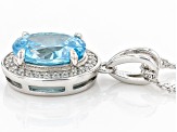 Light Blue And White Cubic Zirconia Rhodium Over Sterling Silver Pendant With Chain 3.00ctw