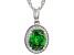 Green And White Cubic Zirconia Rhodium Over Sterling Silver Pendant With Chain 3.07ctw