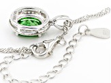 Green And White Cubic Zirconia Rhodium Over Sterling Silver Pendant With Chain 3.07ctw