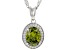 Green And White Cubic Zirconia Rhodium Over Sterling Silver Pendant With Chain 3.24ctw