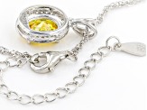 Yellow And White Cubic Zirconia Rhodium Over Sterling Silver Pendant With Chain 3.26ctw