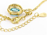 Light Blue And White Cubic Zirconia 18k Yellow Gold Over Sterling Silver Pendant With Chain 3.00ctw