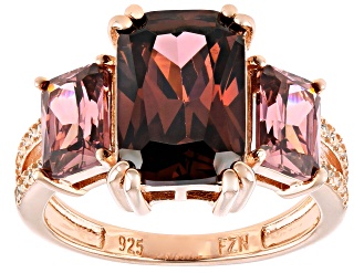 Blush And White Cubic Zirconia 18k Rose Gold Over Silver Ring 9.75ctw