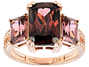 Blush And White Cubic Zirconia 18k Rose Gold Over Silver Ring 9.75ctw
