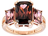Blush And White Cubic Zirconia 18k Rose Gold Over Silver Ring 9.75ctw